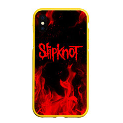 Чехол iPhone XS Max матовый SLIPKNOT, цвет: 3D-желтый