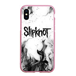 Чехол iPhone XS Max матовый SLIPKNOT, цвет: 3D-розовый