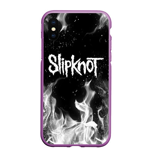 Чехол iPhone XS Max матовый SLIPKNOT / 3D-Фиолетовый – фото 1