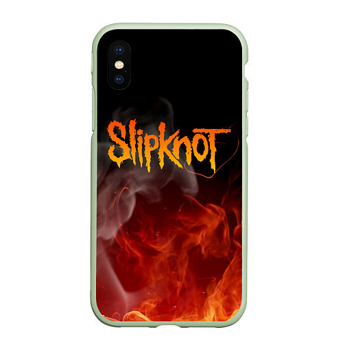 Чехол iPhone XS Max матовый SLIPKNOT / 3D-Салатовый – фото 1