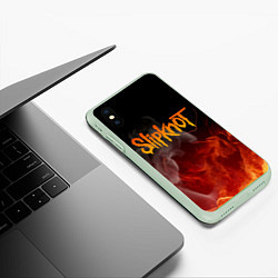 Чехол iPhone XS Max матовый SLIPKNOT, цвет: 3D-салатовый — фото 2