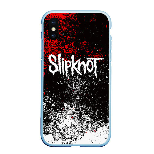 Чехол iPhone XS Max матовый SLIPKNOT / 3D-Голубой – фото 1