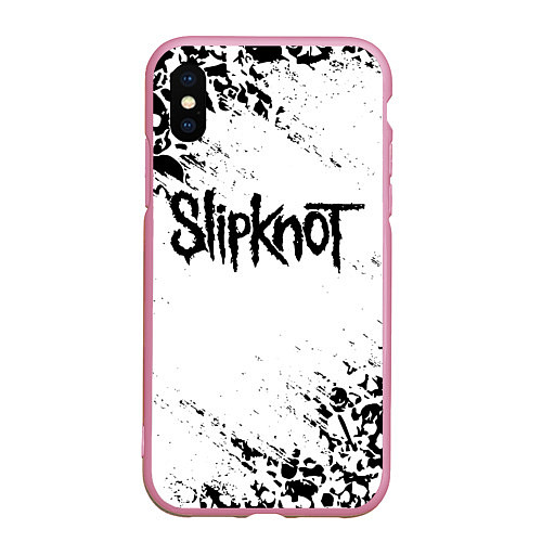 Чехол iPhone XS Max матовый SLIPKNOT / 3D-Розовый – фото 1