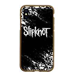 Чехол iPhone XS Max матовый SLIPKNOT, цвет: 3D-коричневый