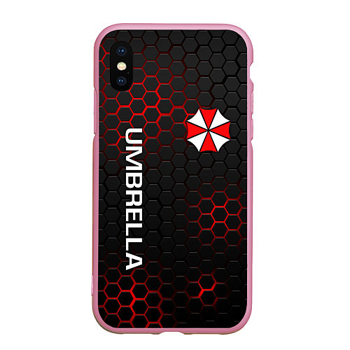 Чехол iPhone XS Max матовый UMBRELLA CORP / 3D-Розовый – фото 1