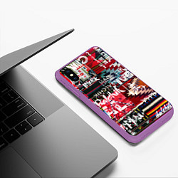 Чехол iPhone XS Max матовый Balchik pattern, цвет: 3D-фиолетовый — фото 2