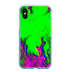 Чехол iPhone XS Max матовый ОГОНЬ ГЛИТЧ