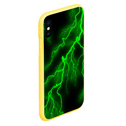 Чехол iPhone XS Max матовый МОЛНИЯ GREEN NEON, цвет: 3D-желтый — фото 2