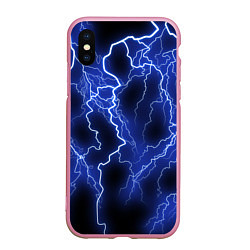 Чехол iPhone XS Max матовый МОЛНИЯ NEON