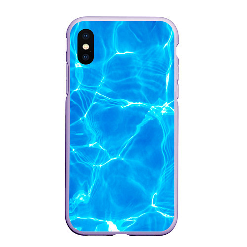 Чехол iPhone XS Max матовый Вода / 3D-Светло-сиреневый – фото 1