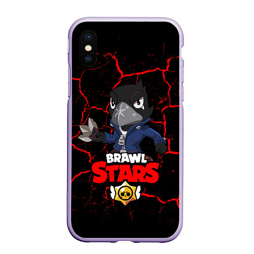 Чехол iPhone XS Max матовый BRAWL STARS CROW / 3D-Светло-сиреневый – фото 1