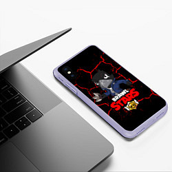 Чехол iPhone XS Max матовый BRAWL STARS CROW, цвет: 3D-светло-сиреневый — фото 2