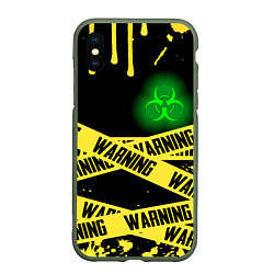 Чехол iPhone XS Max матовый Warning