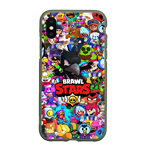 Чехол iPhone XS Max матовый BRAWL STARS:CROW / 3D-Темно-зеленый – фото 1