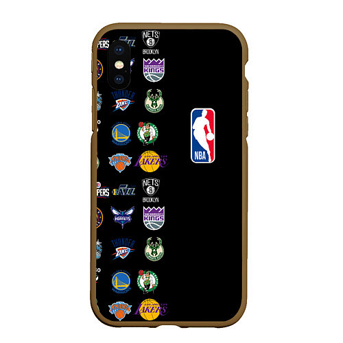 Чехол iPhone XS Max матовый NBA Team Logos 2 / 3D-Коричневый – фото 1