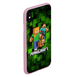 Чехол iPhone XS Max матовый Minecraft Майнкрафт, цвет: 3D-розовый — фото 2