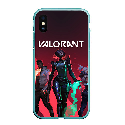 Чехол iPhone XS Max матовый Valorant / 3D-Мятный – фото 1