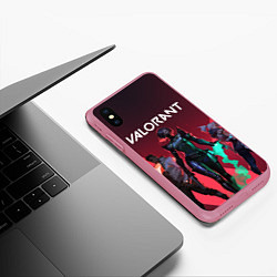Чехол iPhone XS Max матовый Valorant, цвет: 3D-малиновый — фото 2