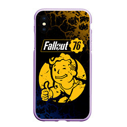 Чехол iPhone XS Max матовый FALLOUT76, цвет: 3D-сиреневый