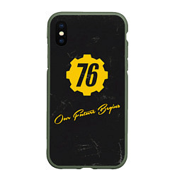 Чехол iPhone XS Max матовый FALLOUT76, цвет: 3D-темно-зеленый