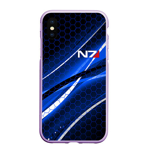 Чехол iPhone XS Max матовый MASS EFFECT N7 / 3D-Сиреневый – фото 1