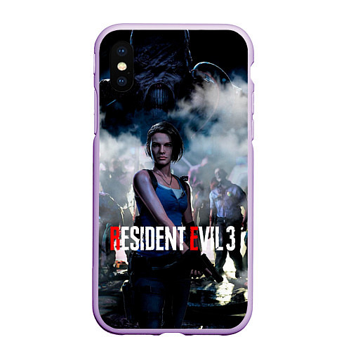 Чехол iPhone XS Max матовый RESIDENT EVIL 3 / 3D-Сиреневый – фото 1