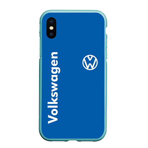 Чехол iPhone XS Max матовый Volkswagen / 3D-Мятный – фото 1