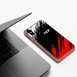 Чехол iPhone XS Max матовый MASS EFFECT N7, цвет: 3D-коричневый — фото 2