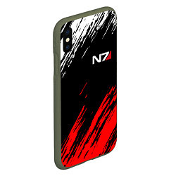 Чехол iPhone XS Max матовый MASS EFFECT N7, цвет: 3D-темно-зеленый — фото 2