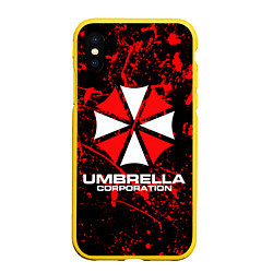 Чехол iPhone XS Max матовый Umbrella Corporation, цвет: 3D-желтый