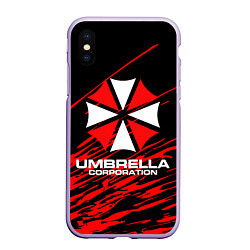 Чехол iPhone XS Max матовый Umbrella Corporation, цвет: 3D-светло-сиреневый