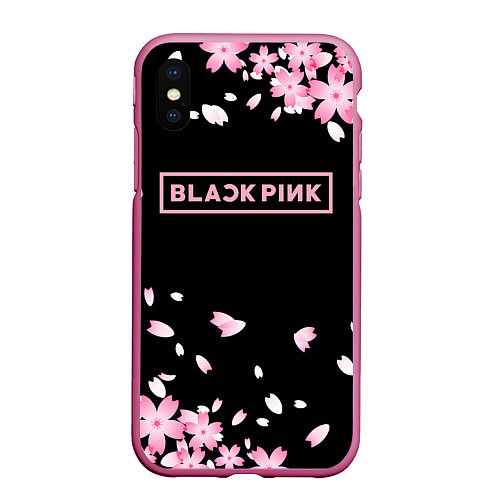 Чехол iPhone XS Max матовый BLACKPINK / 3D-Малиновый – фото 1