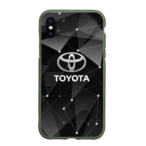 Чехол iPhone XS Max матовый TOYOTA / 3D-Темно-зеленый – фото 1