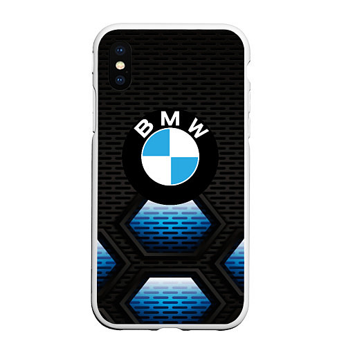 Чехол iPhone XS Max матовый BMW / 3D-Белый – фото 1