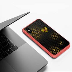 Чехол iPhone XS Max матовый РОССИЯ, цвет: 3D-красный — фото 2