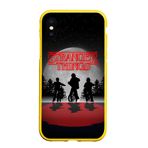 Чехол iPhone XS Max матовый STRANGER THINGS / 3D-Желтый – фото 1