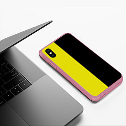 Чехол iPhone XS Max матовый BLACK YELLOW, цвет: 3D-малиновый — фото 2