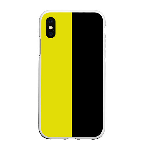 Чехол iPhone XS Max матовый BLACK YELLOW / 3D-Белый – фото 1