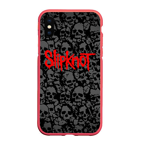 Чехол iPhone XS Max матовый SLIPKNOT / 3D-Красный – фото 1