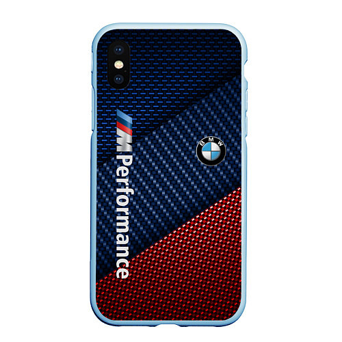 Чехол iPhone XS Max матовый BMW PERFORMANCE / 3D-Голубой – фото 1