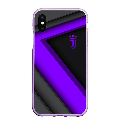 Чехол iPhone XS Max матовый Juventus F C / 3D-Сиреневый – фото 1