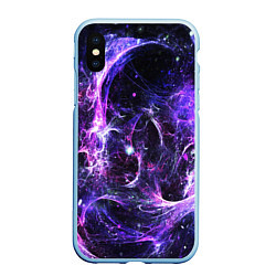 Чехол iPhone XS Max матовый SPACE, цвет: 3D-голубой