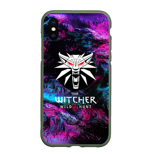 Чехол iPhone XS Max матовый The Witcher 3 / 3D-Темно-зеленый – фото 1