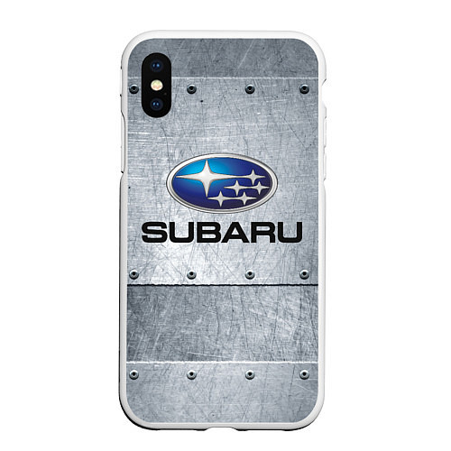 Чехол iPhone XS Max матовый SUBARU / 3D-Белый – фото 1