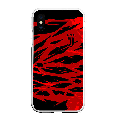 Чехол iPhone XS Max матовый Juventus F C / 3D-Белый – фото 1