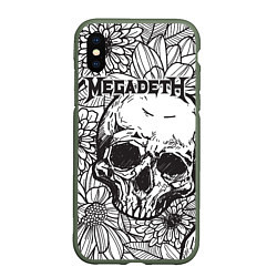 Чехол iPhone XS Max матовый Megadeth, цвет: 3D-темно-зеленый