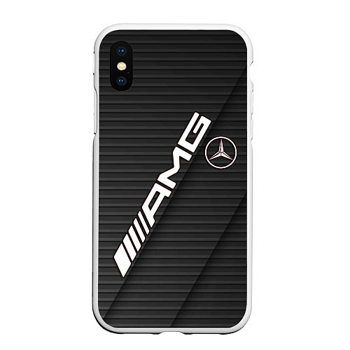 Чехол iPhone XS Max матовый Mercedes / 3D-Белый – фото 1