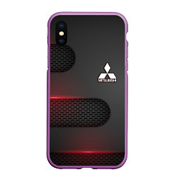 Чехол iPhone XS Max матовый Mitsubishi, цвет: 3D-фиолетовый