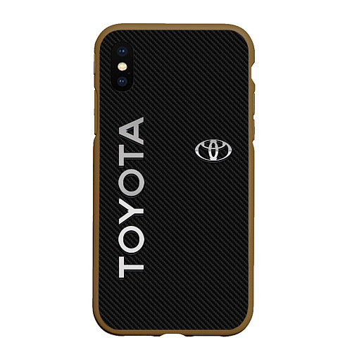 Чехол iPhone XS Max матовый Toyota CARBON / 3D-Коричневый – фото 1