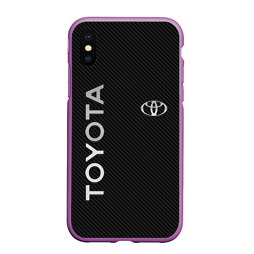 Чехол iPhone XS Max матовый Toyota CARBON / 3D-Фиолетовый – фото 1